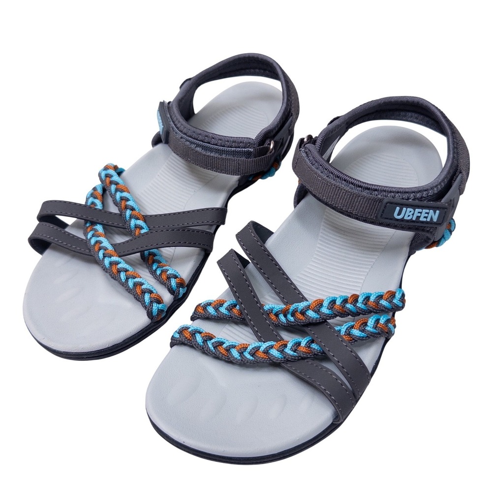 UBFEN Hiking Sandals‎ Womens EU 38 Blue Orange Braided Straps